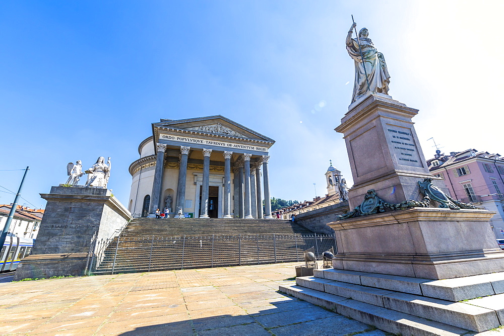 View of Church of Gran Madre Di Dio, Turin, Piedmont, Italy, Europe