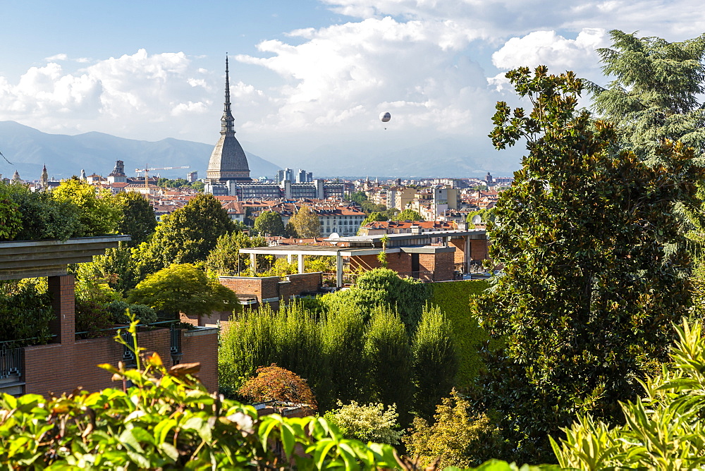 View of Turin from near Santa Maria del Monte dei Cappuccini, Turin, Piedmont, Italy, Europe