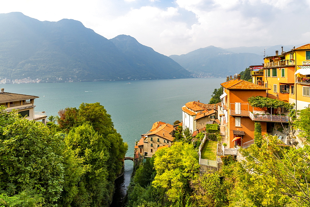 View of Lake Como from Nesso, Province of Como, Lake Como, Lombardy, Italian Lakes, Italy, Europe