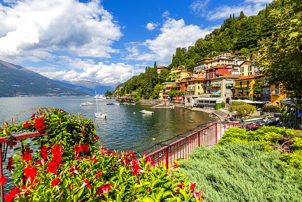 View of Lake Como and village of Vezio, Province of Como, Lake Como, Lombardy, Italian Lakes, Italy, Europe