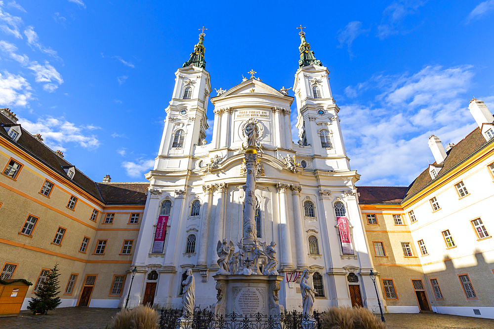 View of Catholic Church Maria Treu in Jodok Fink Platz, Vienna, Austria, Europe