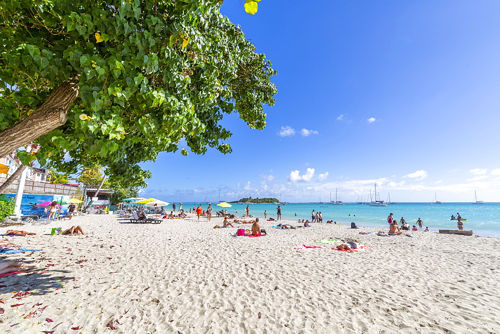 View of Phare Du Gosier from La Datcha Beach, Pointe-a-Pitre, Guadeloupe, French Antilles, West Indies, Caribbean, Central America