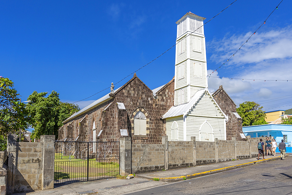View of Wesley Methodist Church, Basseterre, St. Kitts and Nevis, West Indies, Caribbean, Central America