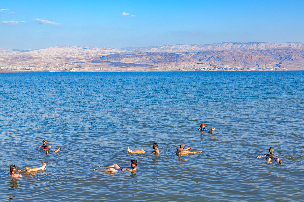 View of Dead Sea at Kalia Beach, Israel, Middle East