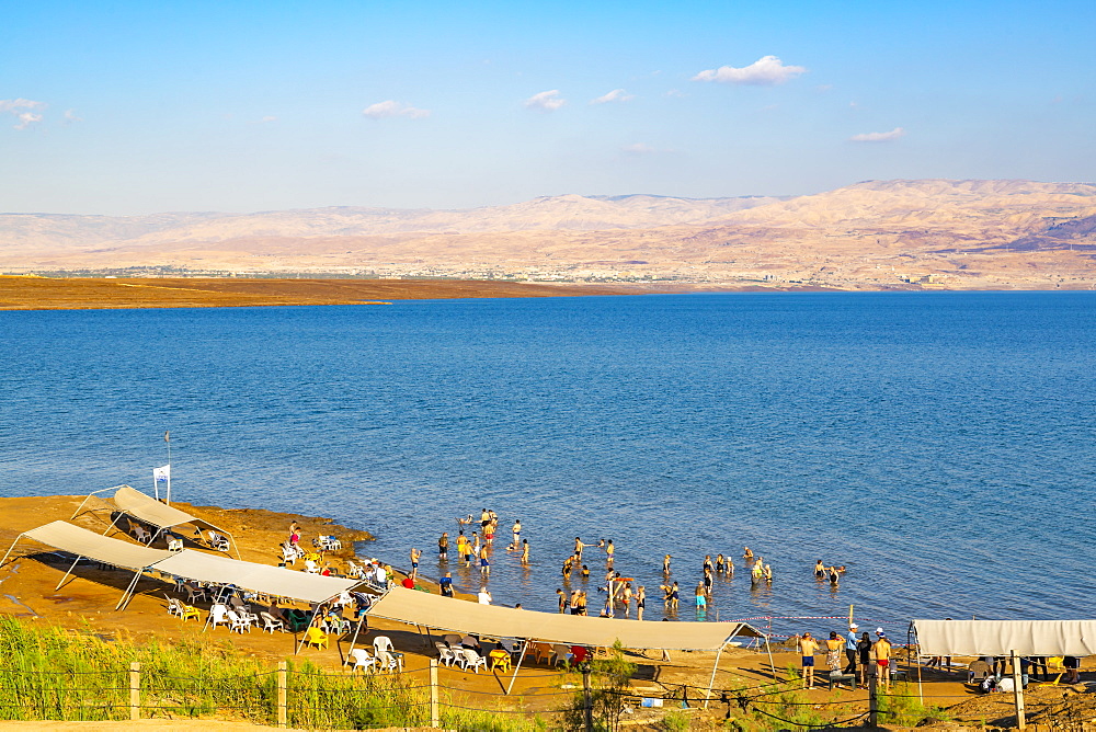 View of Dead Sea at Kalia Beach, Israel, Middle East