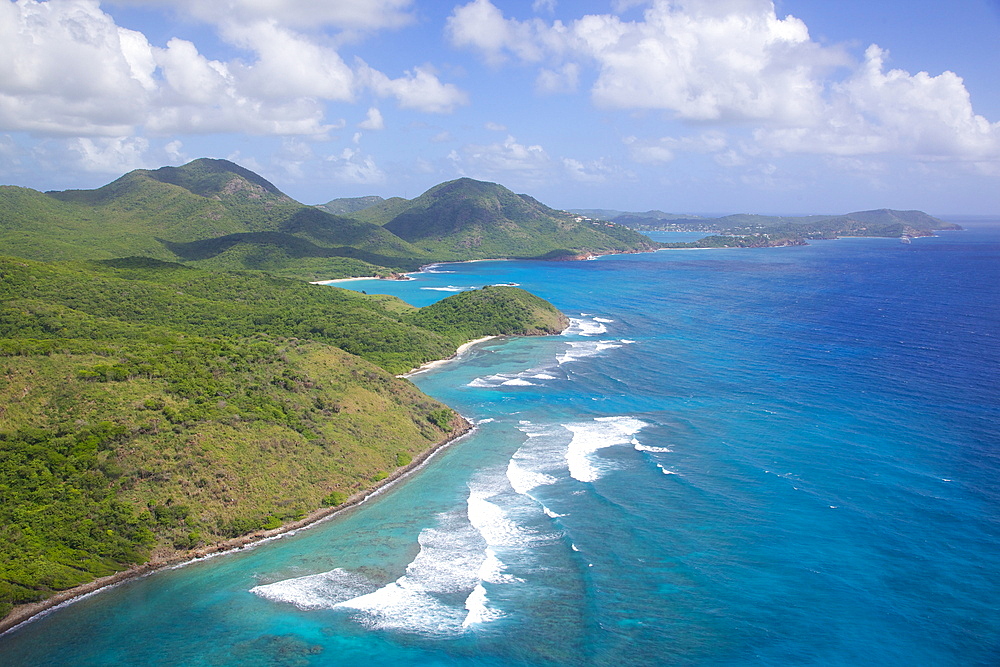 View of South Coast toward Proctors Point, Antigua, Leeward Islands, West Indies, Caribbean, Central America