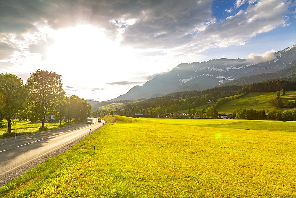 View of mountainous landscape near Worgl, Kufstein district, Tyrol, Austria, Europe