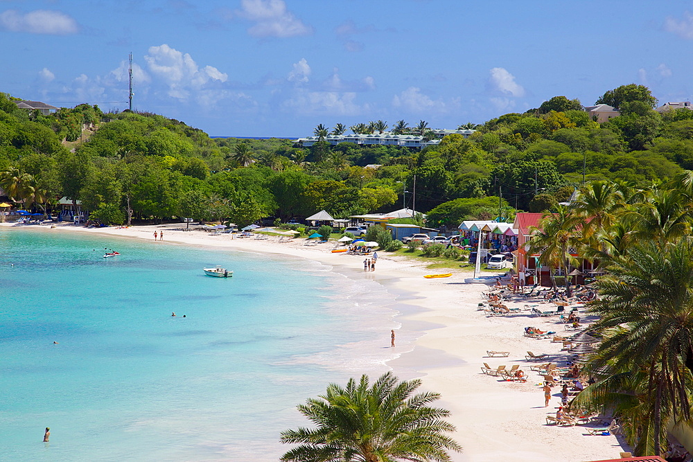 View of Long Bay and beach, Long Bay, Antigua, Leeward Islands, West Indies, Caribbean, Central America