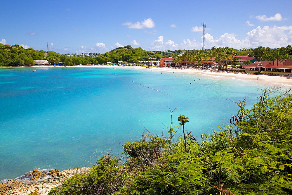 View of Long Bay and beach, Long Bay, Antigua, Leeward Islands, West Indies, Caribbean, Central America