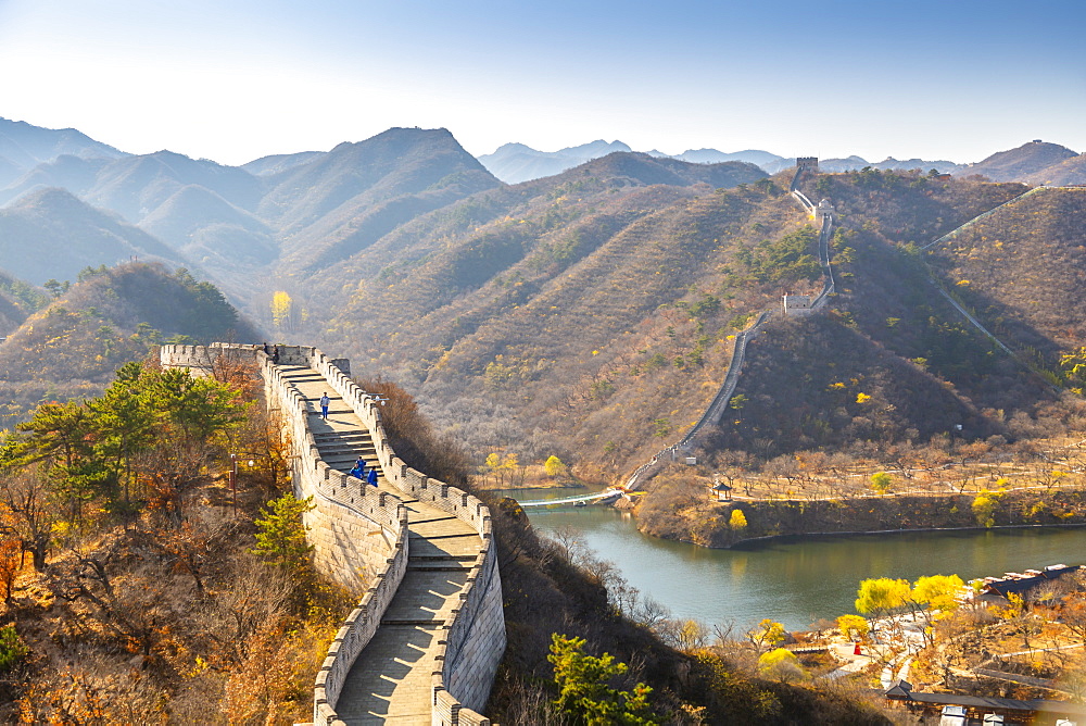 View of Great Wall of China at Huanghua Cheng (Yellow Flower), UNESCO World Heritage Site, Xishulyu, Jiuduhe Zhen, Huairou, People's Republic of China, Asia