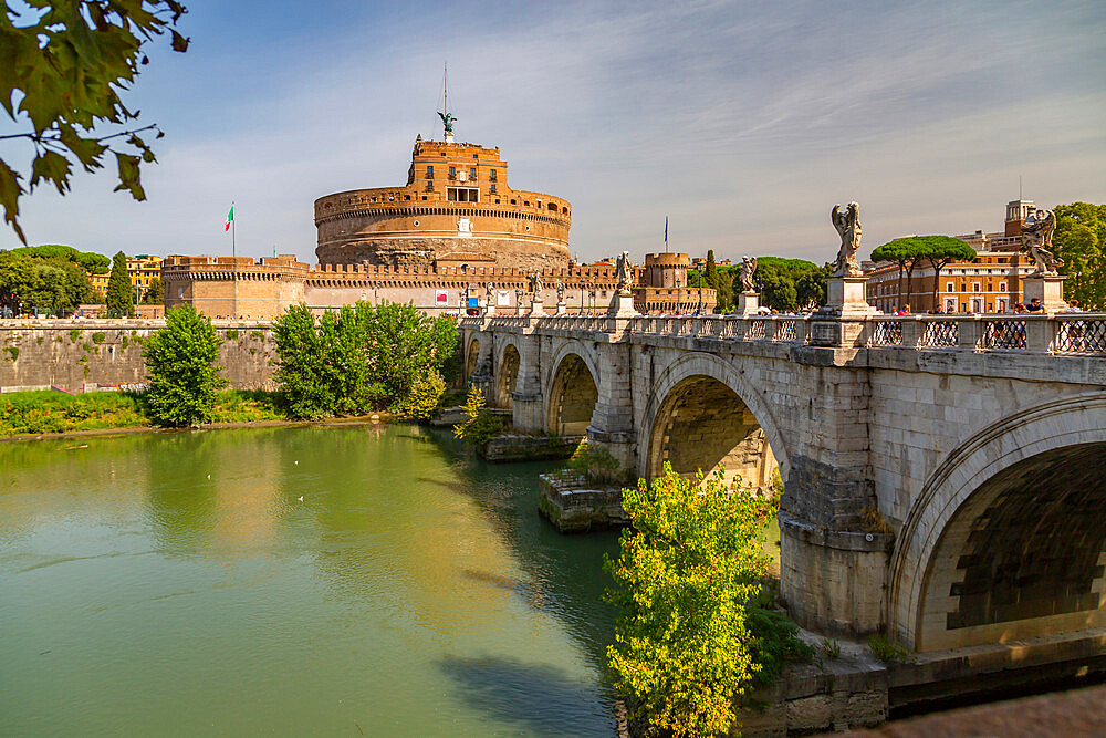 View of the Mausoleum of Hadrian (Saint Angelo's Castle), Parco Adriano, UNESCO World Heritage Site, Rome, Lazio, Italy, Europe