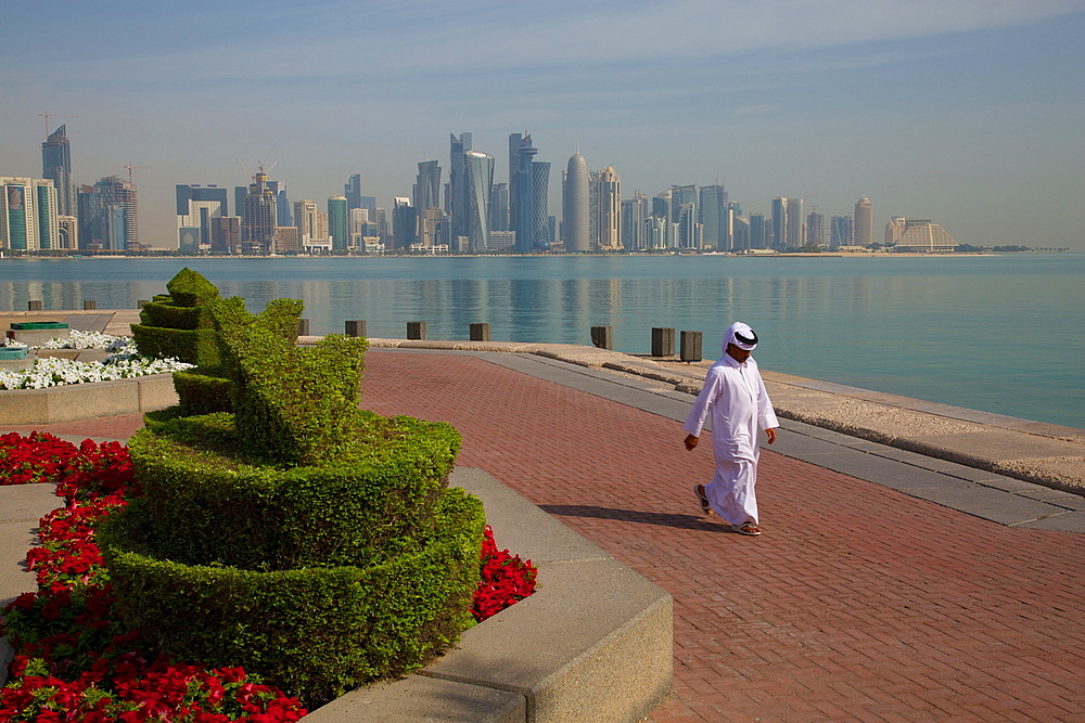West Bay Central Financial District from East Bay District, Doha, Qatar, Middle East