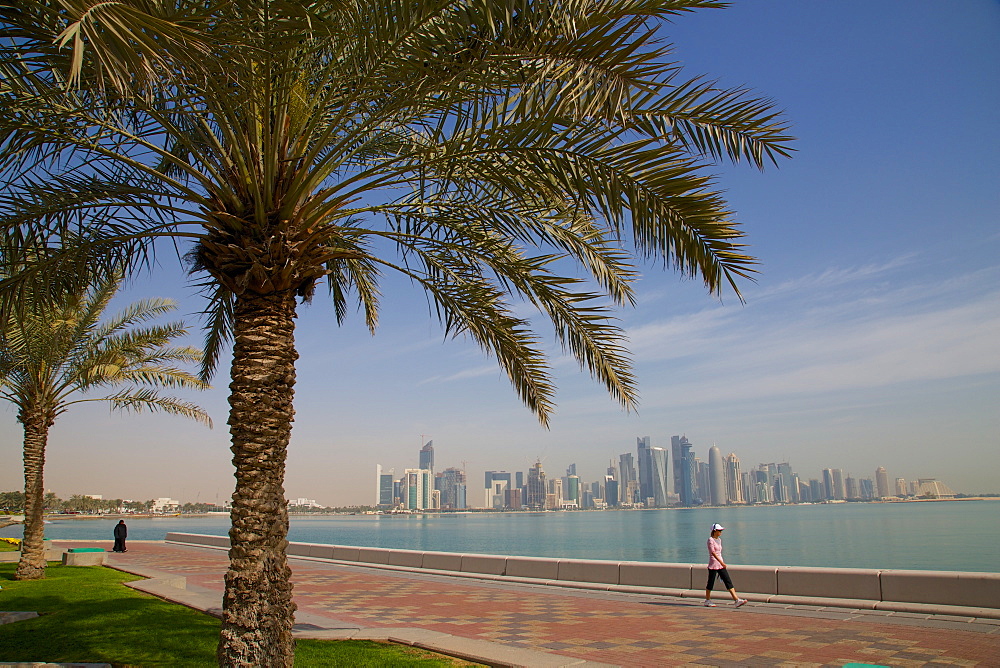 West Bay Central Financial District from East Bay District, Doha, Qatar, Middle East