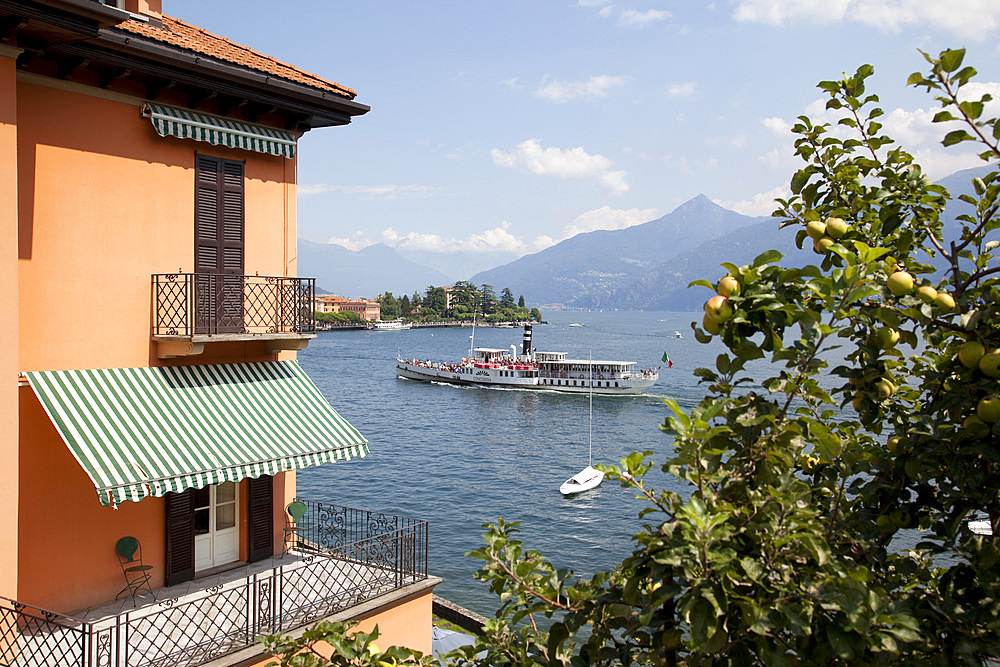 Paddlesteamer on Lake Como, Menaggio, Lombardy, Italian Lakes, Italy, Europe