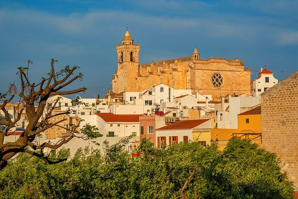 View of Catedral de Santa Maria de Menorca in background, Ciutadella, Memorca, Balearic Islands, Spain, Europe