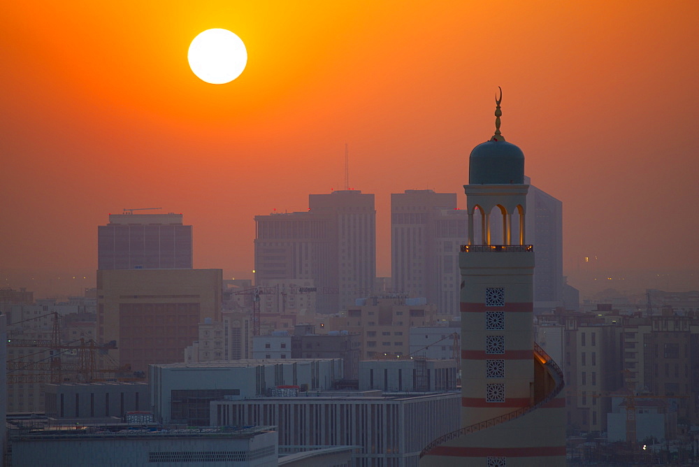 Kassem Darwish Fakhroo Islamic Cultural Centre at sunset, Doha, Qatar, Middle East