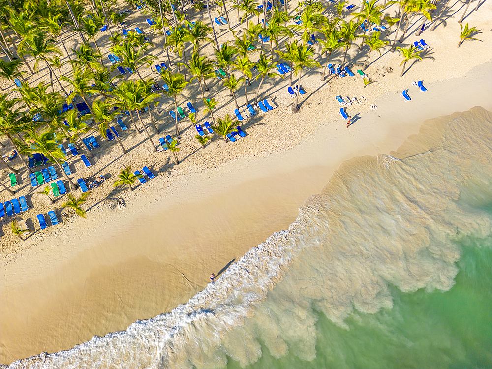 Aerial view of Bavaro Beach, Punta Cana, Dominican Republic, West Indies, Caribbean, Central America