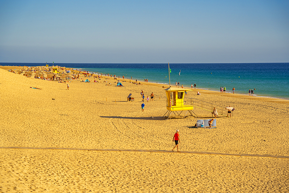 View of Playa del Matorral beach, Morro Jable, Fuerteventura, Canary Islands, Spain, Atlantic, Europe