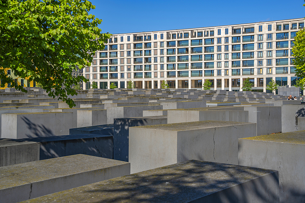 View of Memorial to the Murdered Jews of Europe, Berlin, Germany, Europe