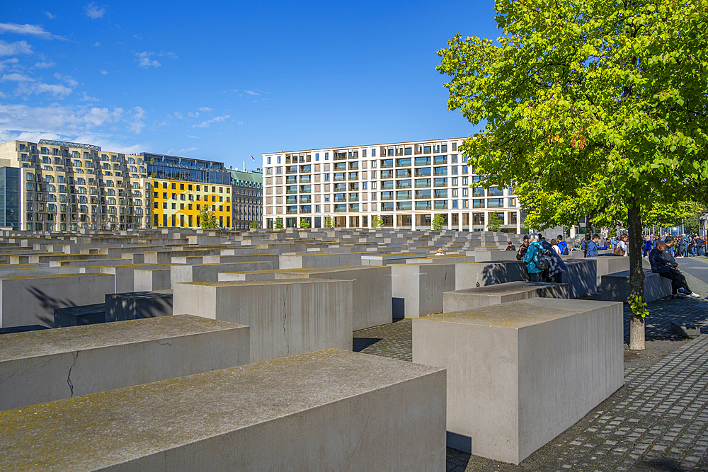 View of Memorial to the Murdered Jews of Europe, Berlin, Germany, Europe