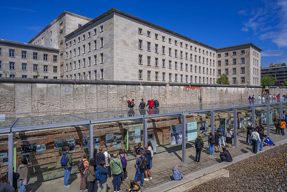 View of Section of the Berlin Wall at the Topography of Terrors Museum, Berlin, Germany, Europe