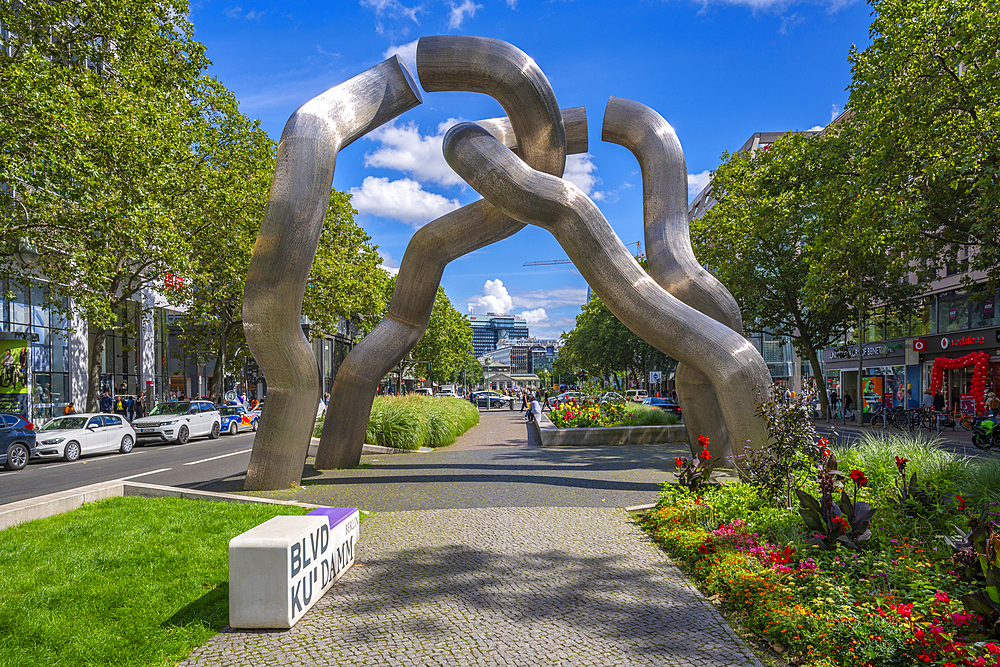 View of Sculpture in the Kurfurstendam in Berlin, Germany, Europe