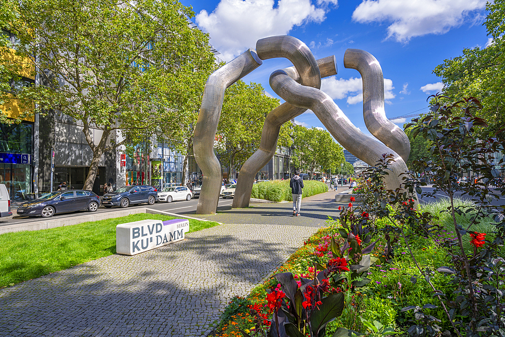 View of Sculpture in the Kurfurstendam in Berlin, Germany, Europe