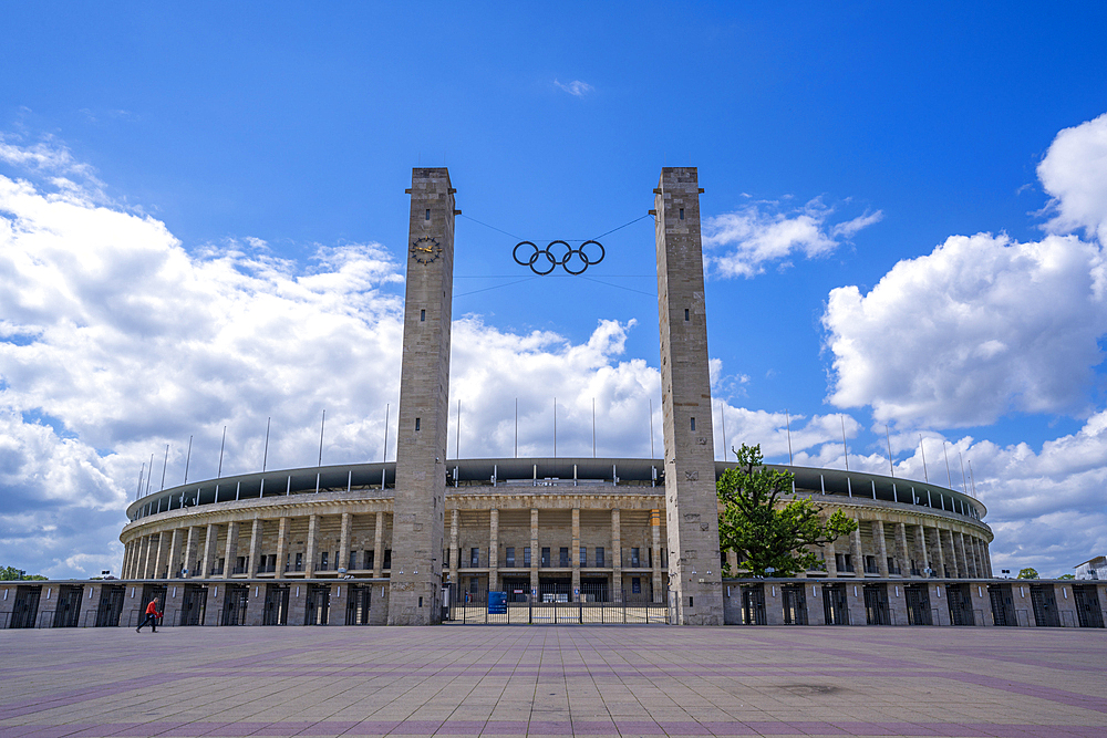 View of exterior of Olympiastadion Berlin, built for the 1936 Olympics, Berlin, Germany, Europe