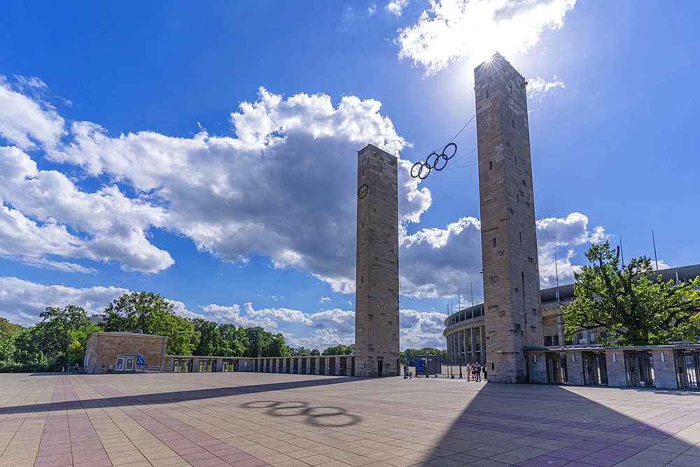 View of exterior of Olympiastadion Berlin, built for the 1936 Olympics, Berlin, Germany, Europe