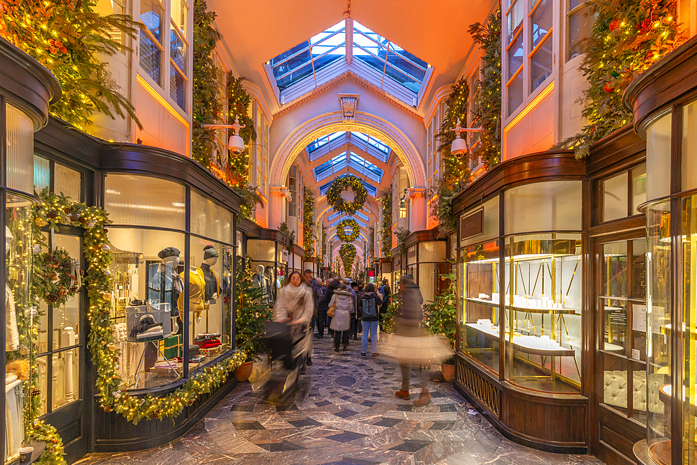 View of Burlington Arcade at Christmas in Piccadilly, Westminster, London, England, United Kingdom, Europe