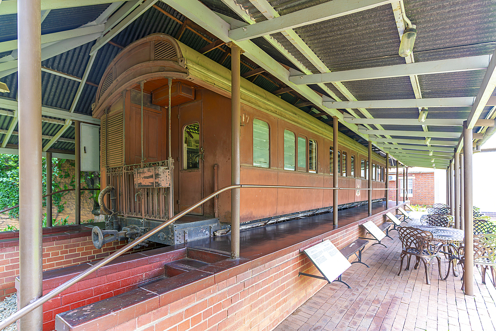 View of train in Ditsong Kruger Museum, Paul Kruger's former home, Pretoria Central, Pretoria, South Africa, Africa