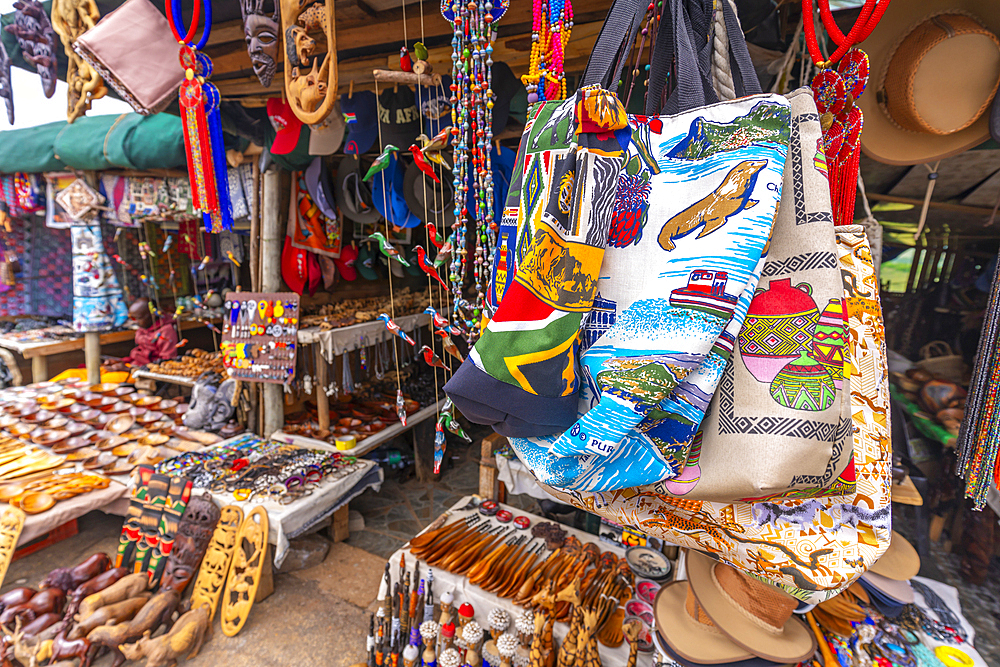 View of colourful souvenirs at Blyde River Canyon, Province of Mpumalanga, South Africa, Africa