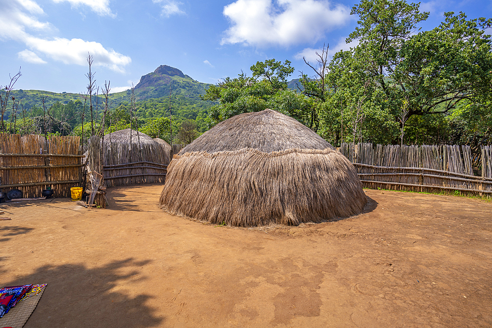 View of Mantenga Cultural Village a traditional Eswatini settlement, Malkerns, Eswatini, Africa