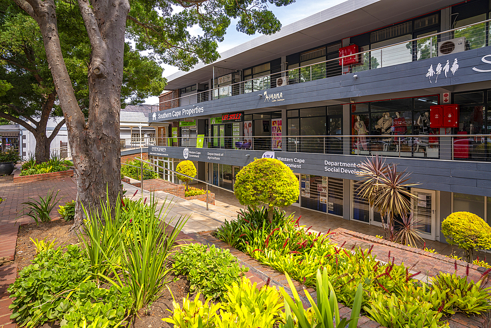 View of shops in the Demar Centre, Knysna Central, Knysna, Western Cape Province, South Africa, Africa