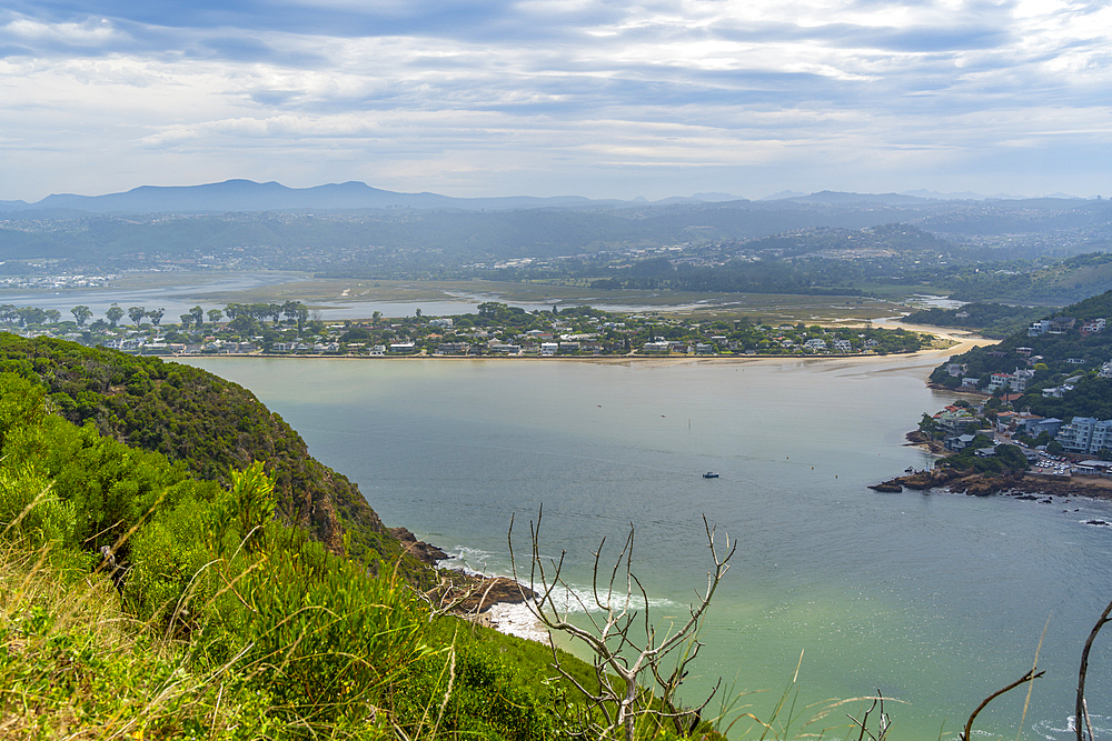 View of the Heads and Knysna River from Featherbed Nature Reserve, Knysna, Garden Route, Western Cape, South Africa, Africa