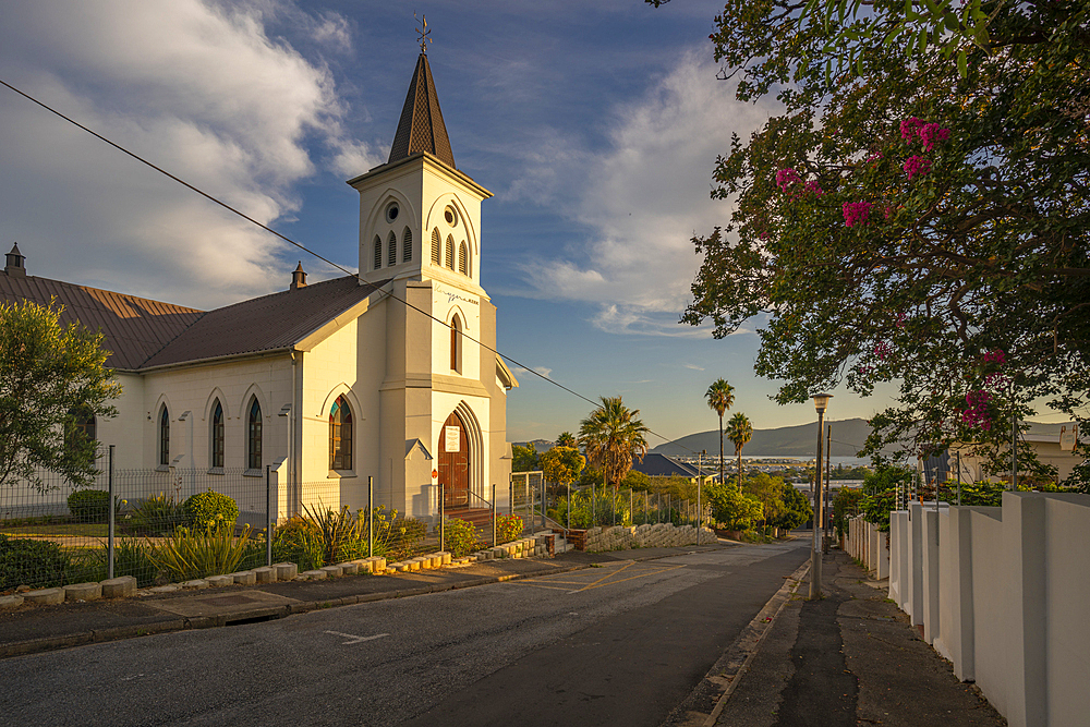 View of Knysna Kerk at sunset, Knysna, Garden Route, Western Cape, South Africa, Africa