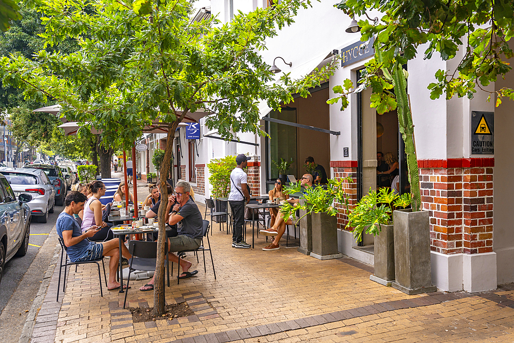 View of restaurant and cafe, Stellenbosch Central, Stellenbosch, Western Cape, South Africa, Africa