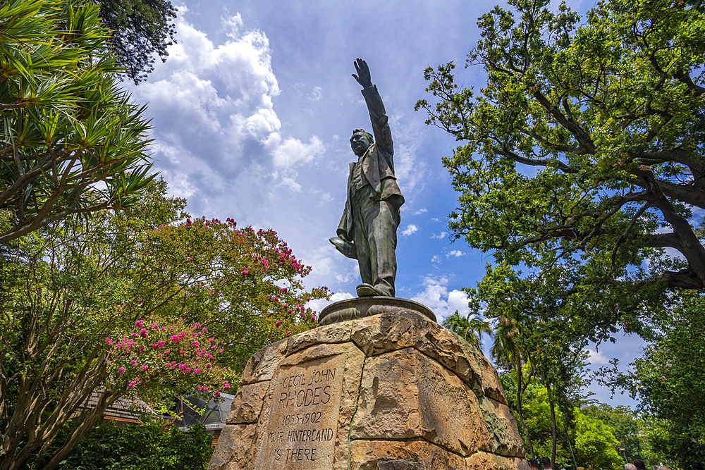 View of Cecil John Rhodes statue in Company's Garden, Cape Town, Western Cape, South Africa, Africa