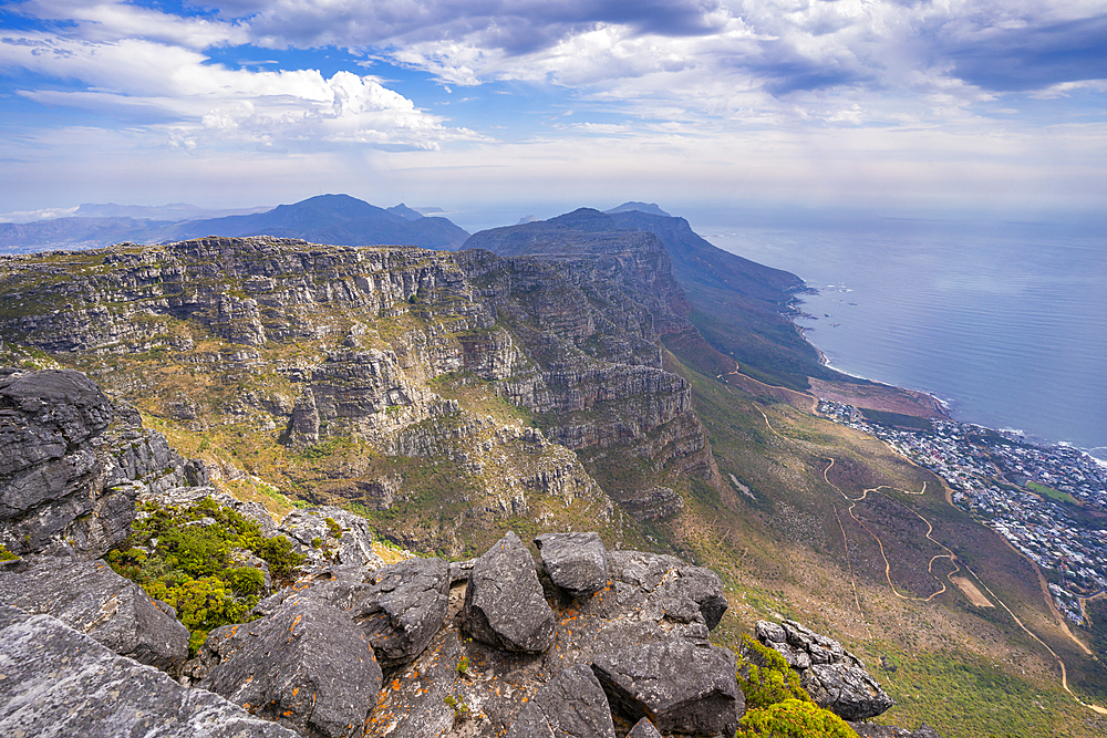 View of Cape Peninsula from Table Mountain, Cape Town, Western Cape, South Africa, Africa