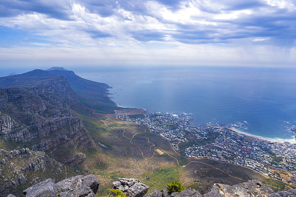 View of Cape Peninsula from Table Mountain, Cape Town, Western Cape, South Africa, Africa