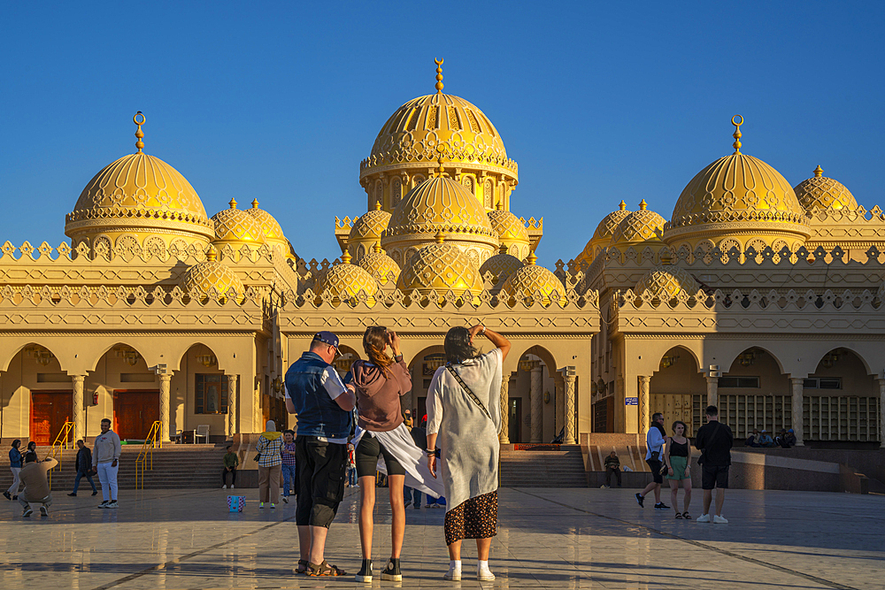 View of Al Mina Mosque during golden hour, Hurghada, Red Sea Governorate, Egypt, North Africa, Africa