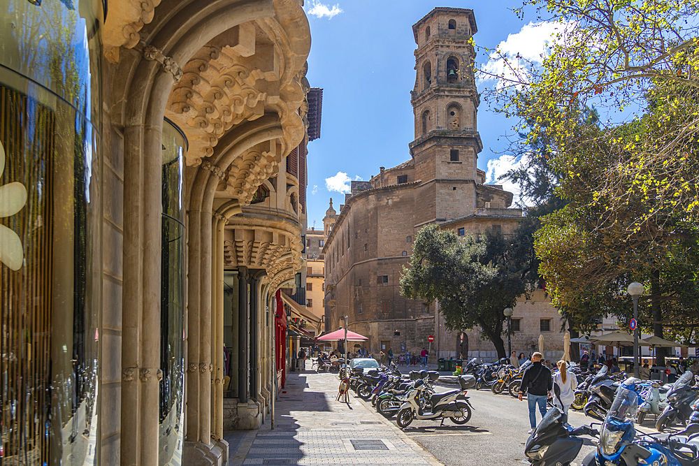 View of Esglesia de Sant Nicolau church in Palma, Palma de Mallorca, Majorca, Balearic Islands, Spain, Mediterranean, Europe