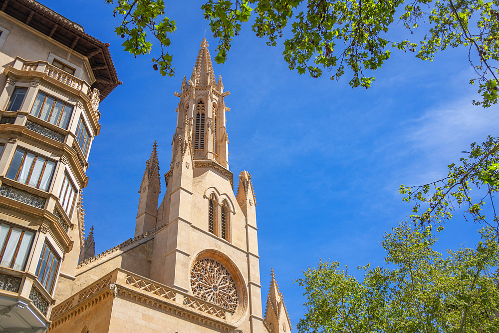 View of Santa Eulalia de Ciutat de Mallorca, Palma de Mallorca, Majorca, Balearic Islands, Spain, Mediterranean, Europe