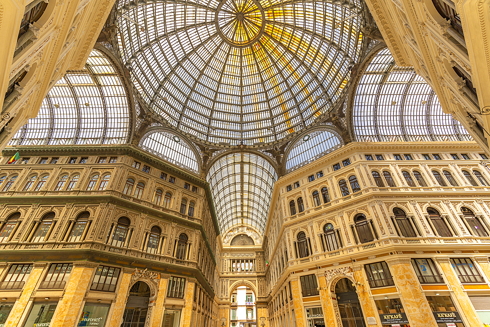 View of Galleria Umberto I interior, historic centre, UNESCO World Heritage Site, Naples, Campania, Italy, Europe