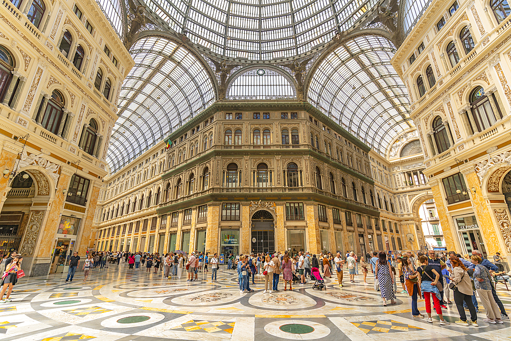 View of Galleria Umberto I interior, historic centre, UNESCO World Heritage Site, Naples, Campania, Italy, Europe