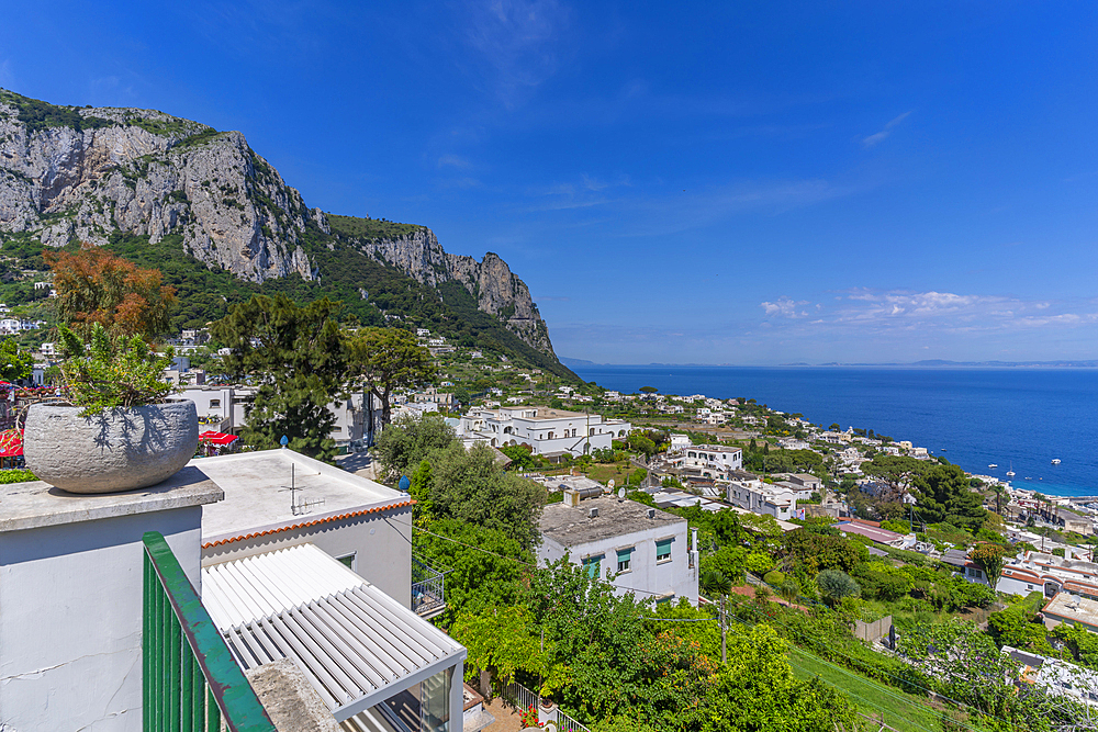 View of Isle of Capri from Capri Town, Isle of Capri, Bay of Naples, Campania, Italy, Mediterranean, Europe