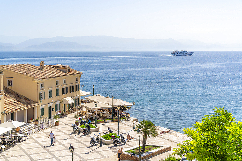 View of Faliraki Corfu in Corfu Town, Corfu, Ionian Sea, Greek Islands, Greece, Europe