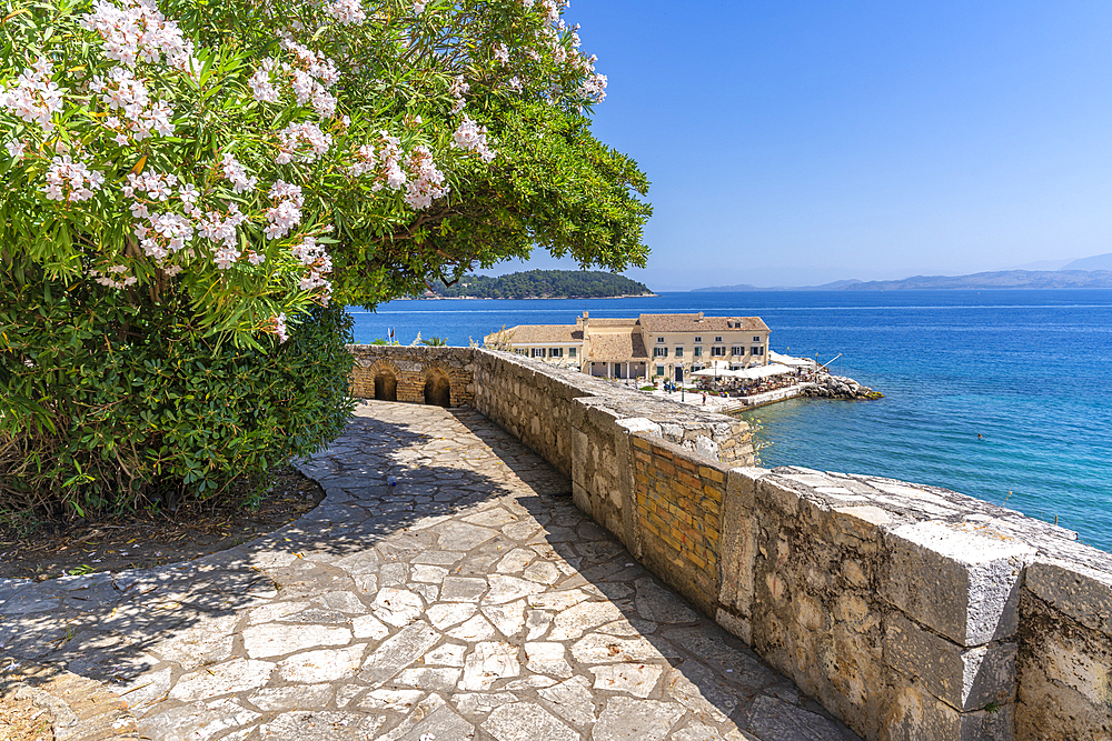 View of Faliraki Corfu in Corfu Town, Corfu, Ionian Sea, Greek Islands, Greece, Europe