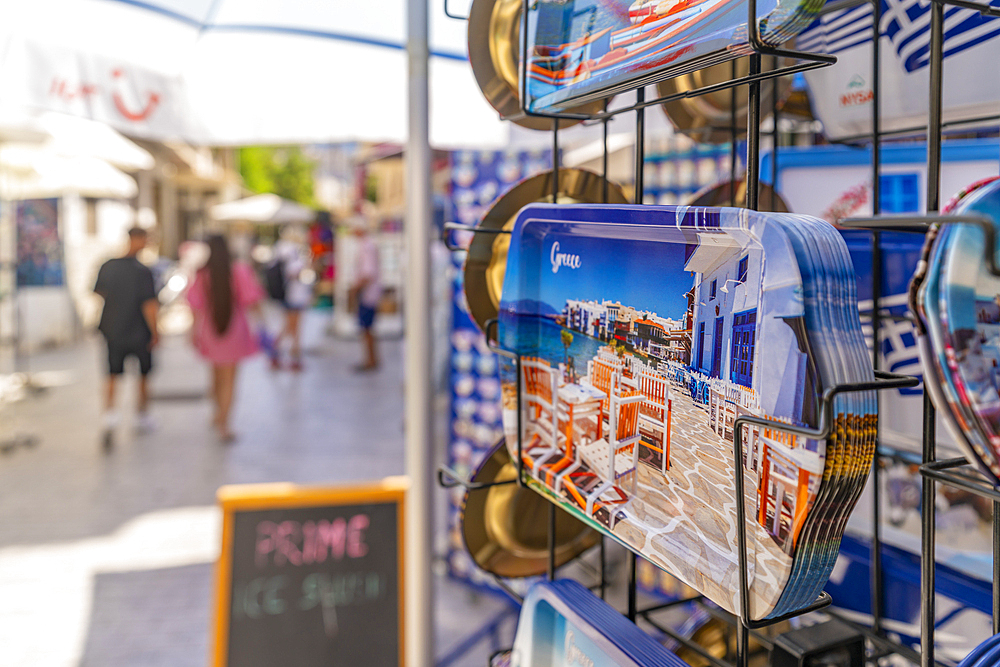 View of souvenirs in Thassos Town, Thassos, Aegean Sea, Greek Islands, Greece, Europe