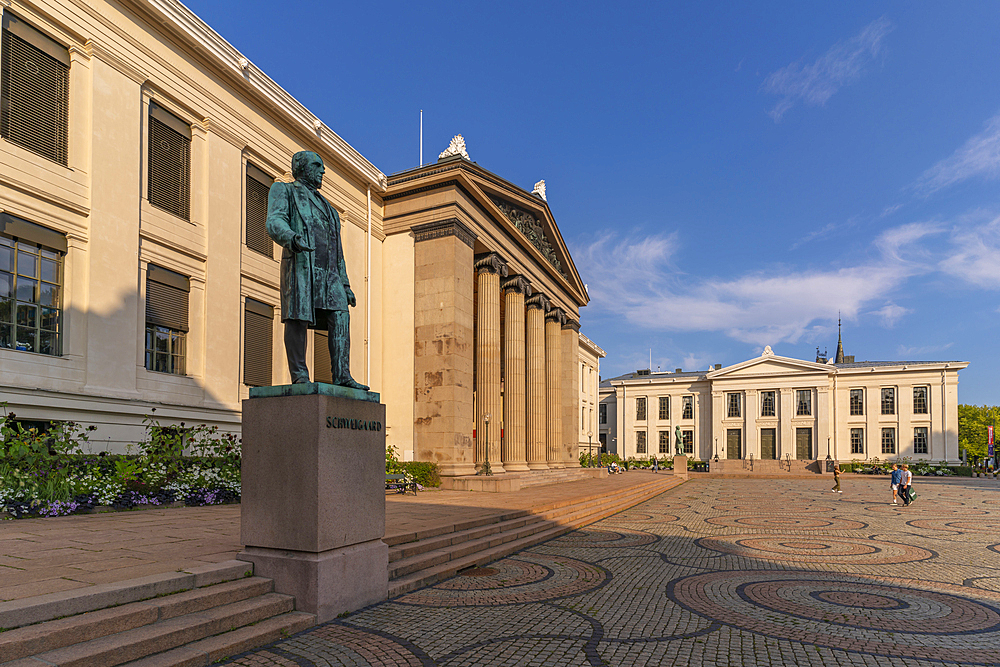 View of Domus Media in University Square, Oslo, Norway, Scandinavia, Europe